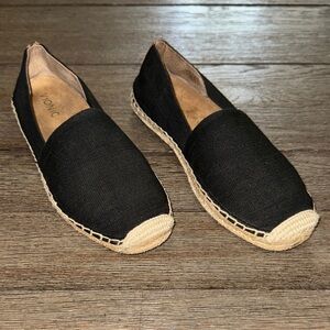 Vionic Valeri Black Espadrille Slip On Flats